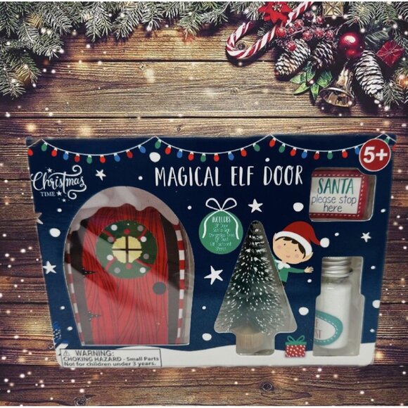 Magical Elf Door Christmas Gift Set Elf Door Set Santa Sign Tree Kids - Picture 6 of 6